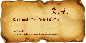 Kalamár Adrián névjegykártya